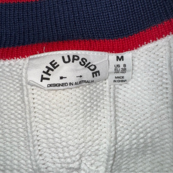 The Upside Cable Knit Varsity Sweater, Old Money, Preppy, Tenniscore, Size M - Picture 14 of 16